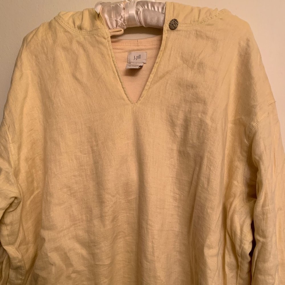 100% Linen Hooded Shirt NWOT